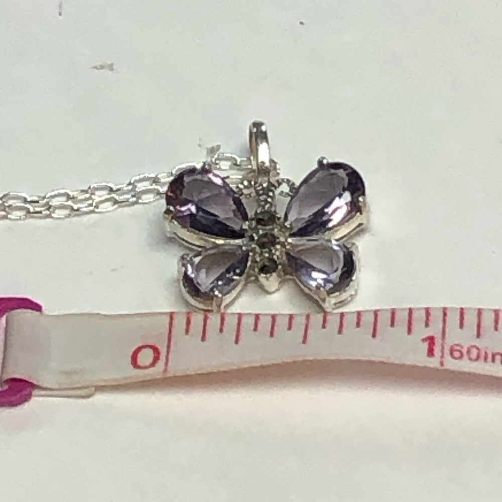 925 Sterling Silver & Amethyst Necklace - Picture 4 of 6